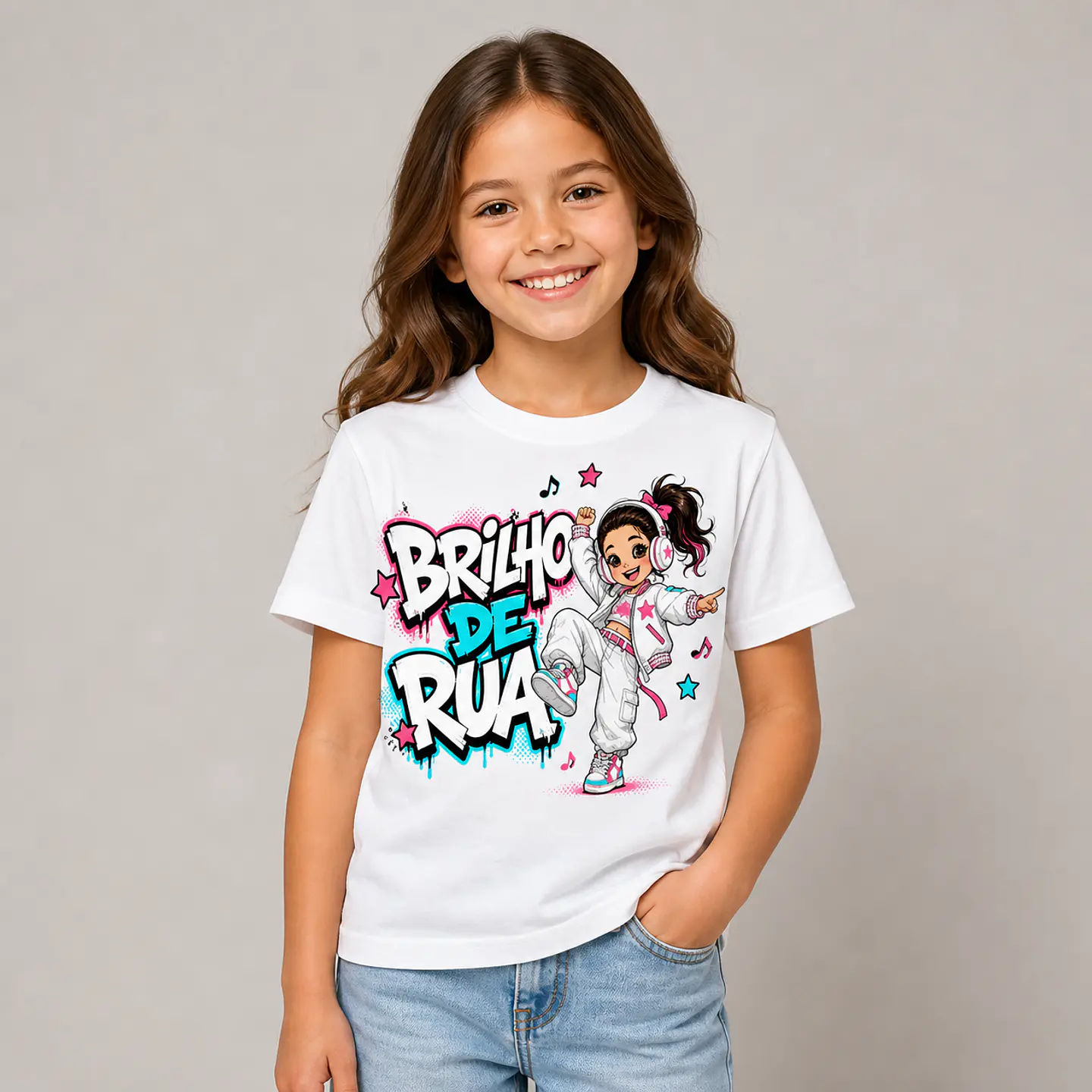 T-shirt Infantil de Menina — Brilho de Rua 1