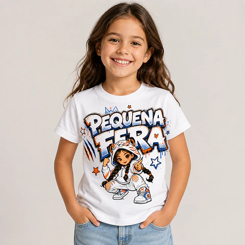 T-shirt Infantil de Menina — Pequena Fera
