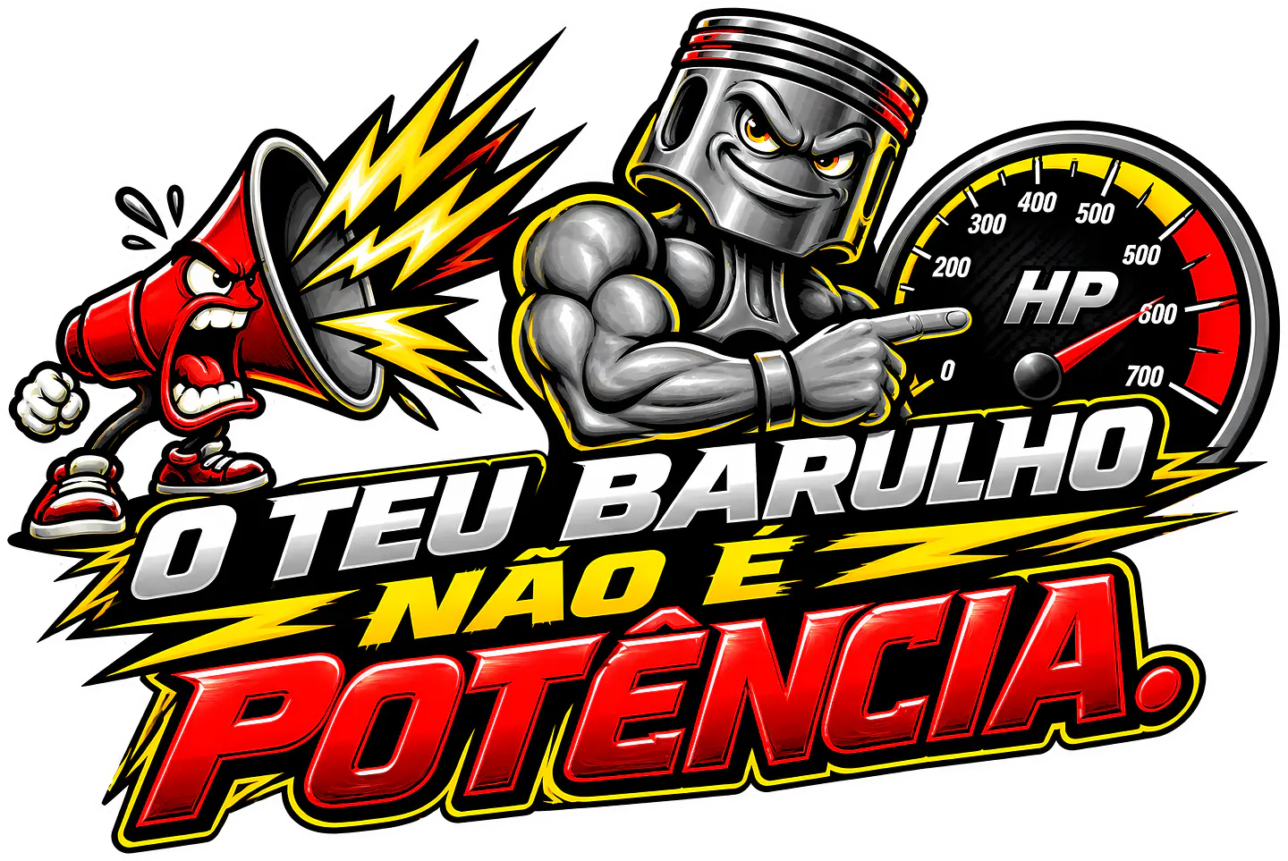 Autocolante O Teu Barulho Não é Potência 1