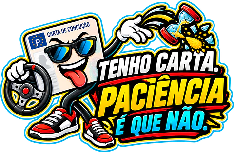 Autocolante Tenho Carta, Paciência é Que Não