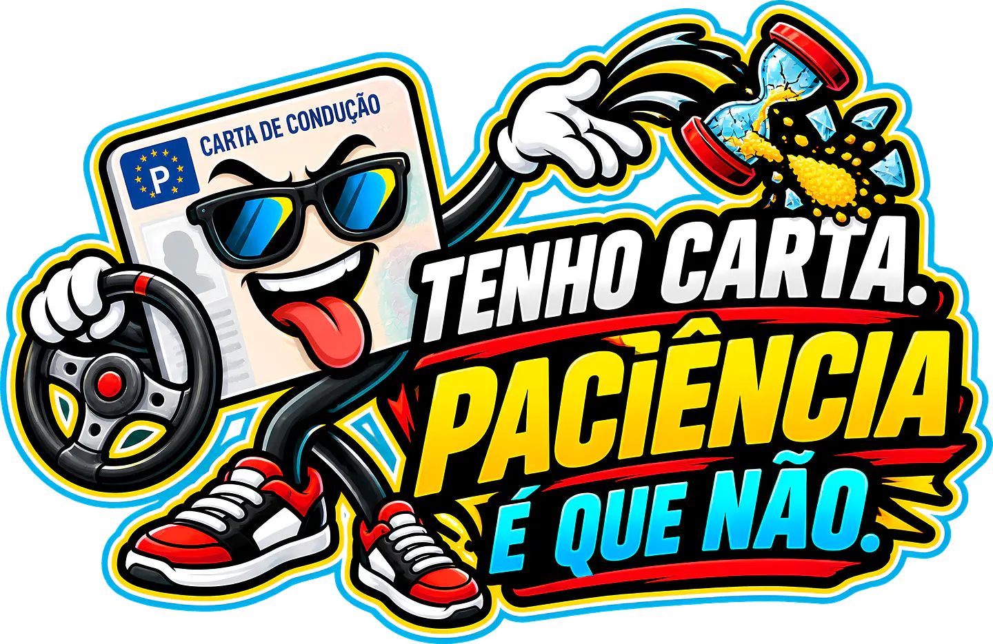 Autocolante Tenho Carta, Paciência é Que Não 1