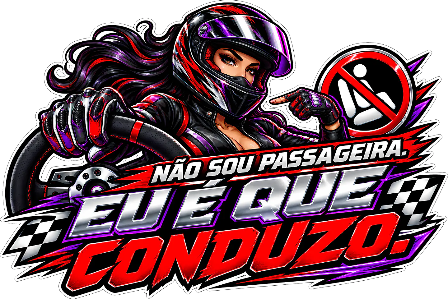 Autocolante Não Sou Passageira, Eu é Que Conduzo 1
