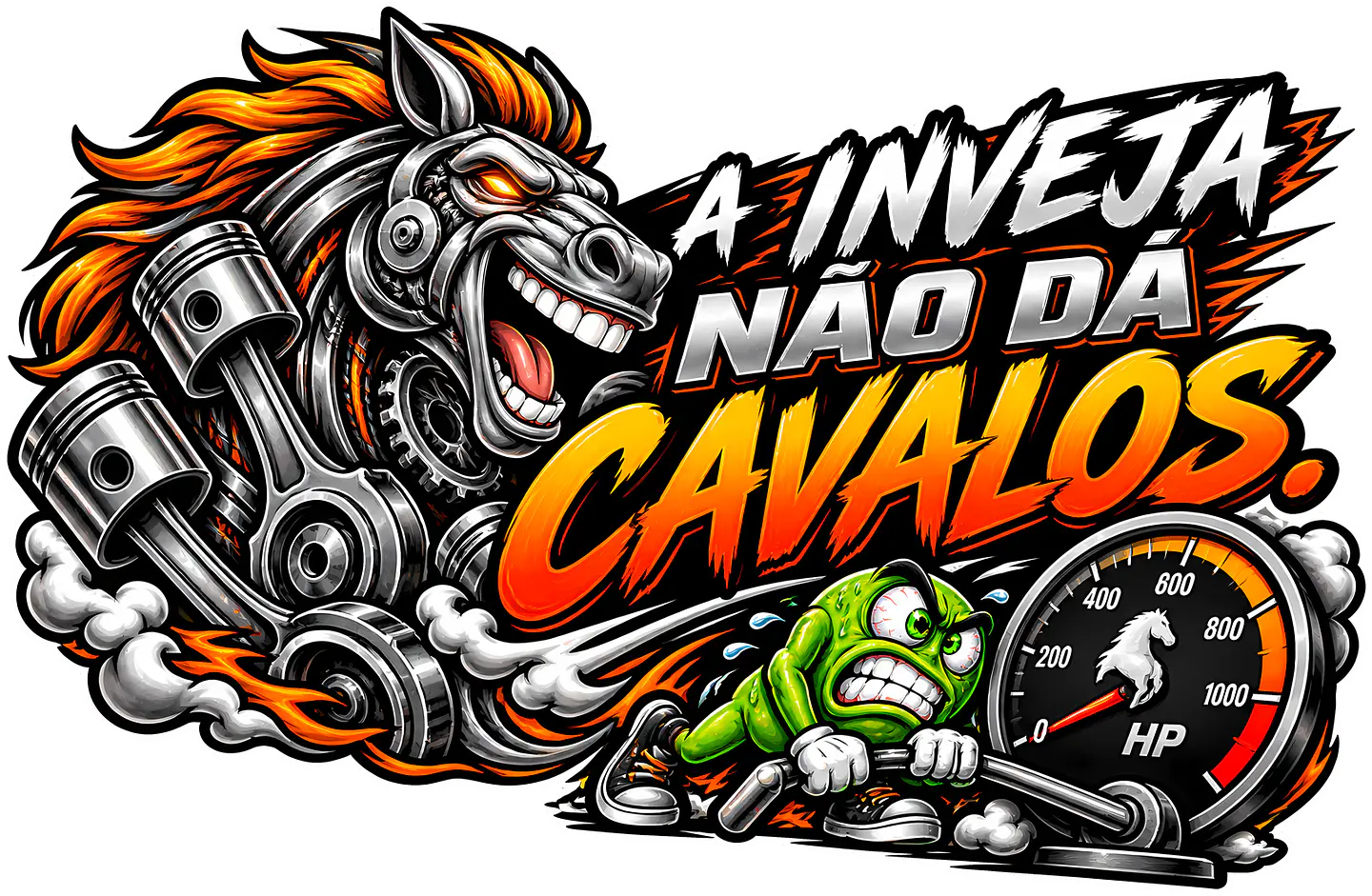 Autocolante A Inveja Não Dá Cavalos 1
