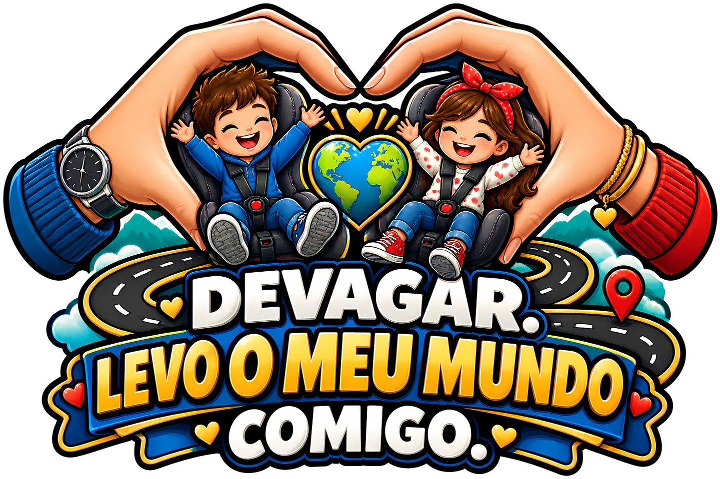 Autocolante Devagar, Levo o Meu Mundo Comigo 1