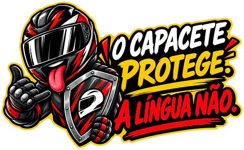 Autocolante O Capacete Protege, a Língua Não