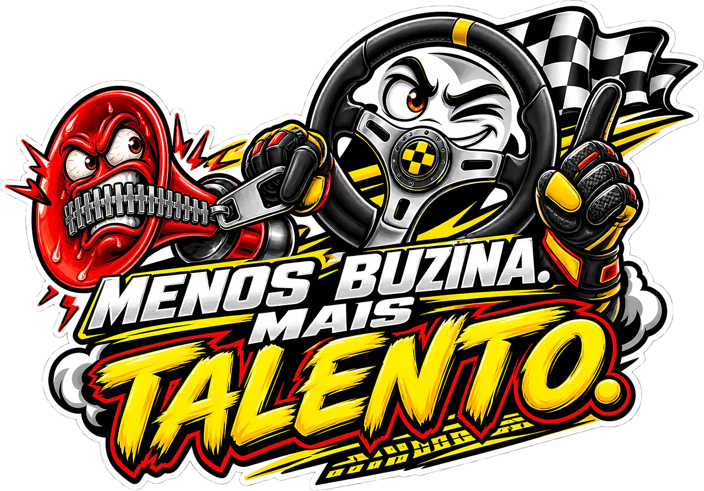 Autocolante Menos Buzina, Mais Talento 1