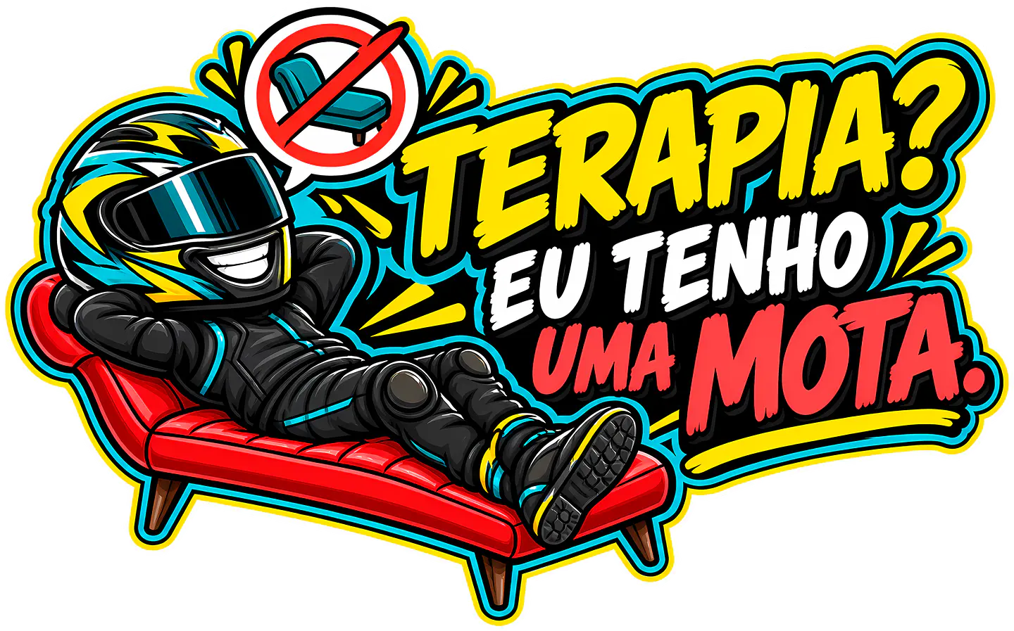 Autocolante Terapia? Eu Tenho uma Mota 1