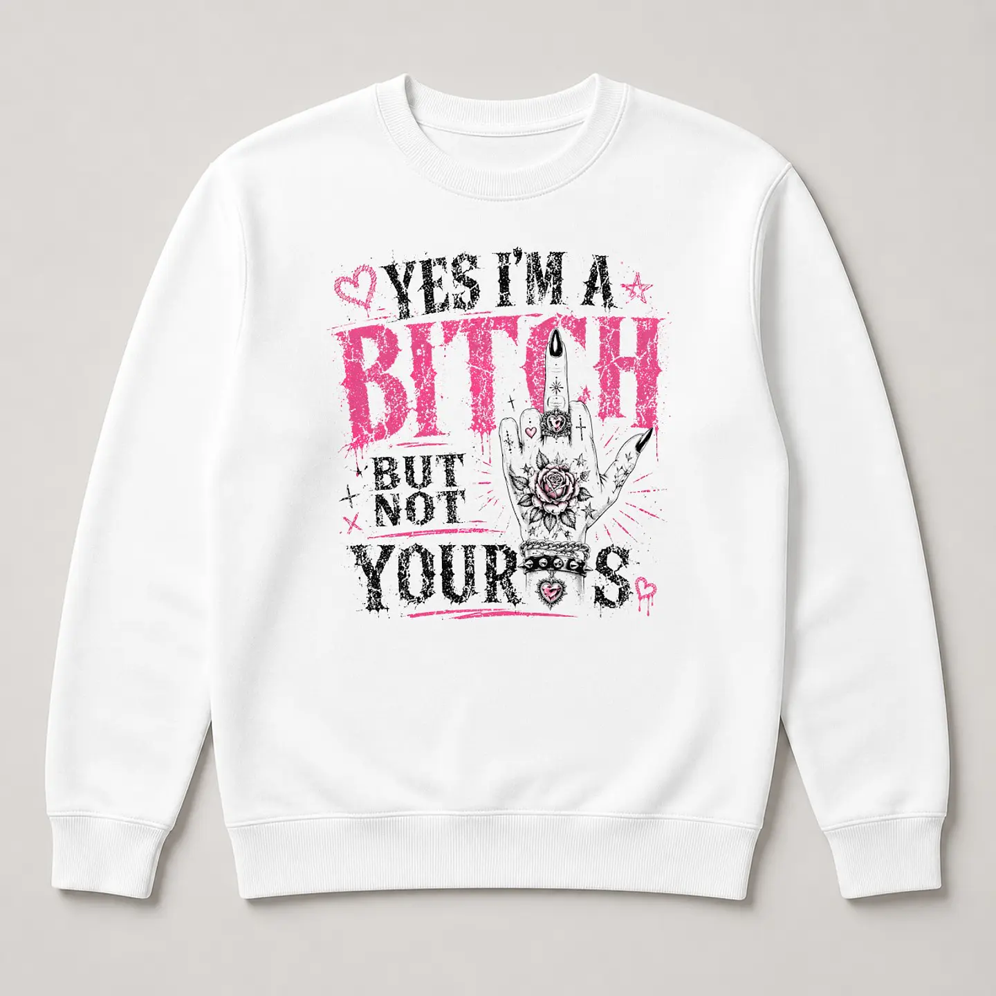 Yes I'm a Bitch — T-shirt ou Sweat Branca 4