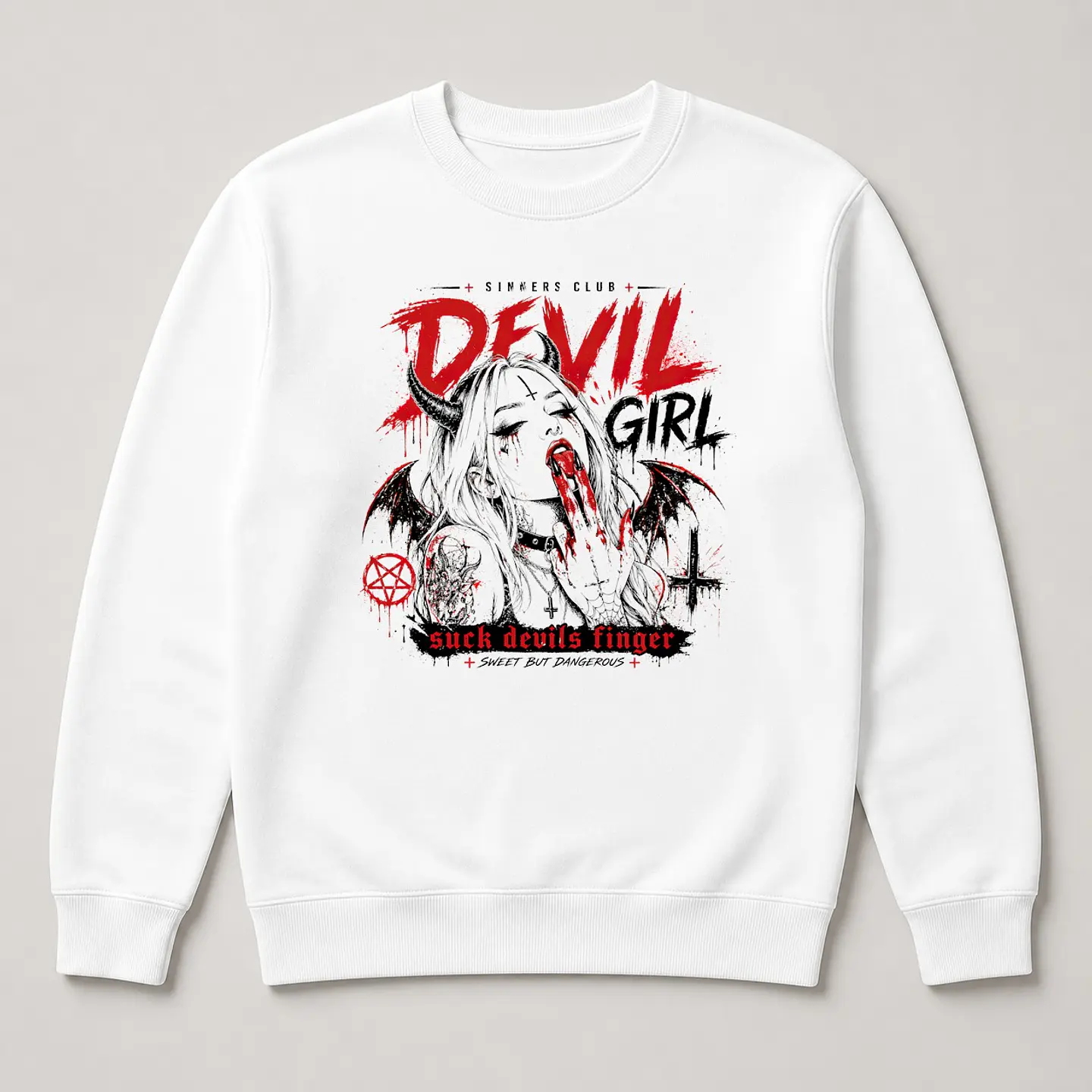 Devil Girl — T-shirt ou Sweat Branca 4