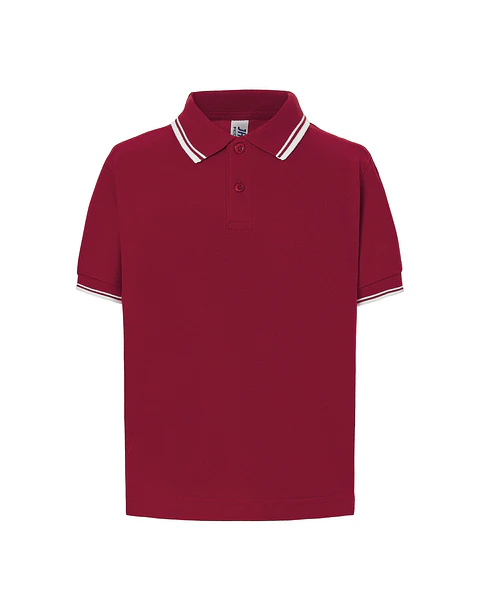 Polo Kid — Burgundy - White — Sem Personalização
