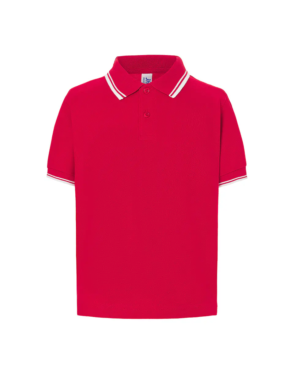 Polo Kid — RED - WHITE — Sem Personalização 1