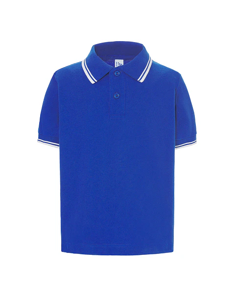 Polo Kid — Royal Blue - White — Sem Personalização