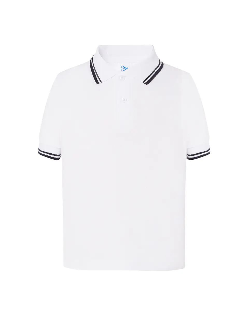 Polo Kid — White - Navy — Sem Personalização 1