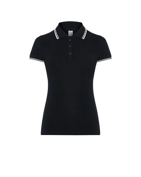 Regular Polo Lady — Black - White — Sem Personalização