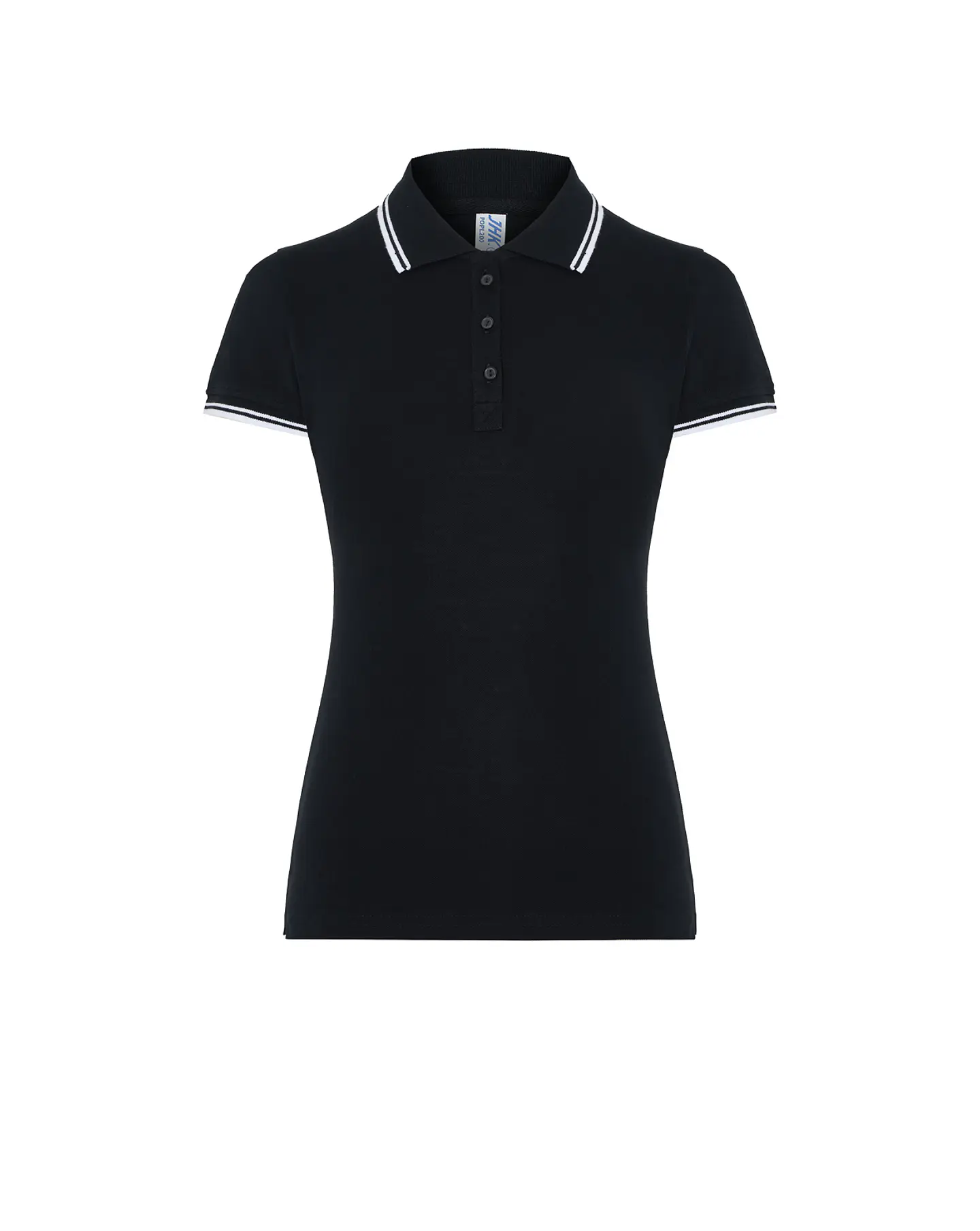 Regular Polo Lady — Black - White — Sem Personalização 1