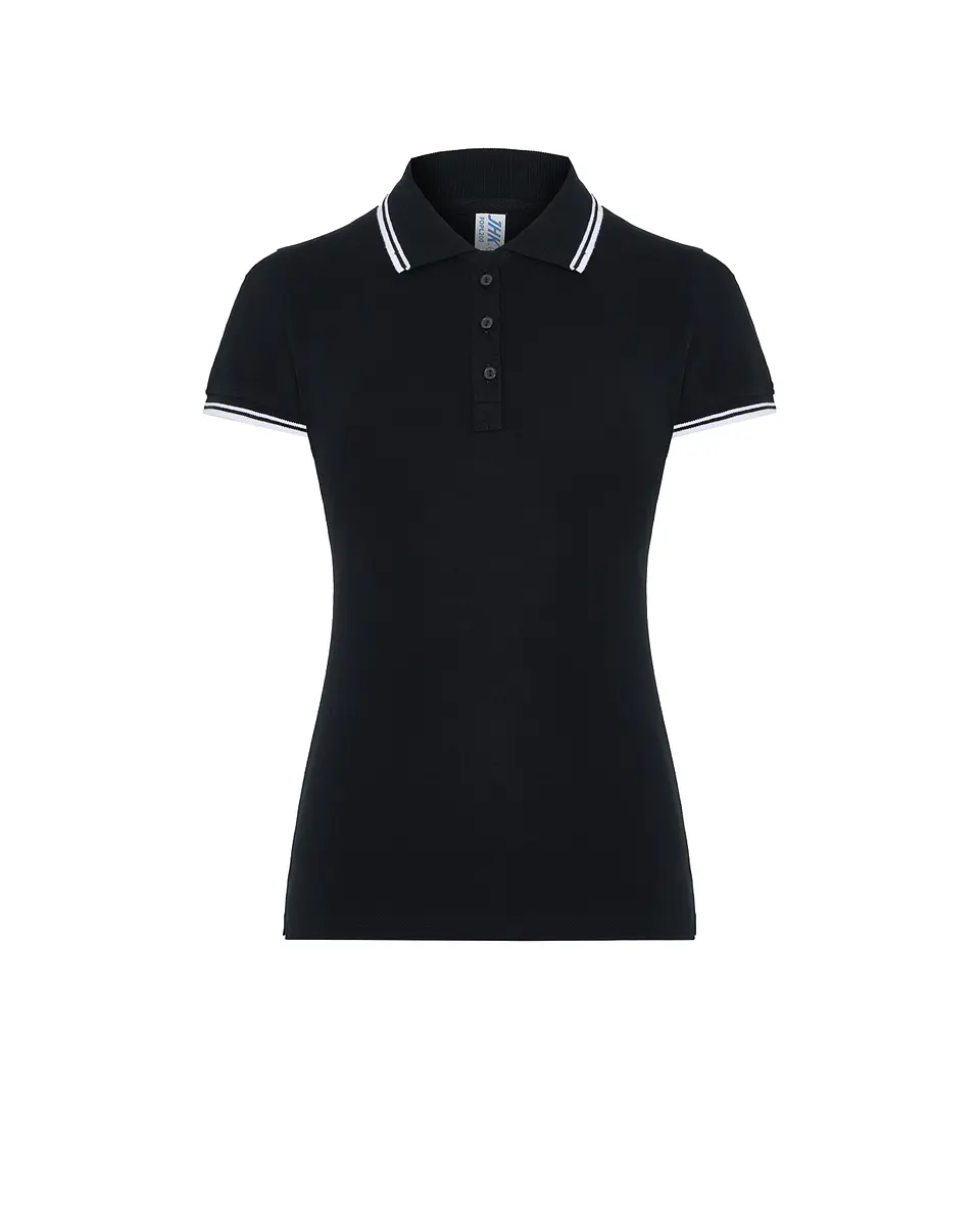 Regular Polo Lady — Black - White — Sem Personalização 1