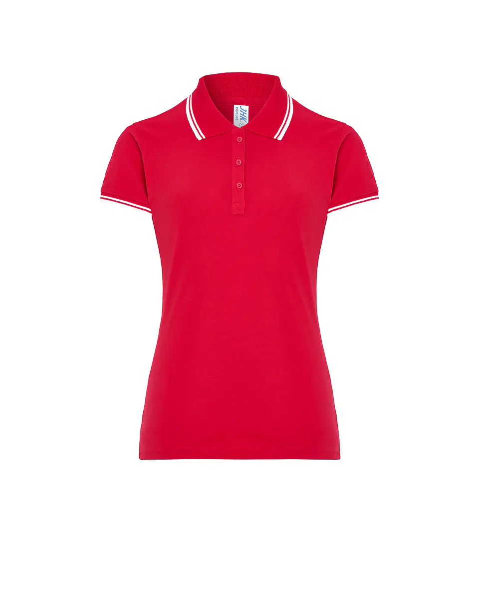 Regular Polo Lady — RED - WHITE — Sem Personalização 1