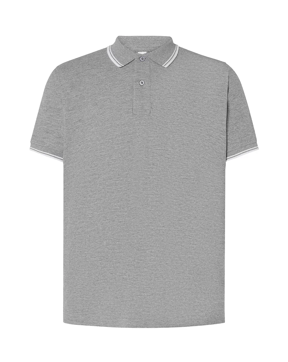 Regular Polo Man — Grey Melange - White — Sem Personalização 1
