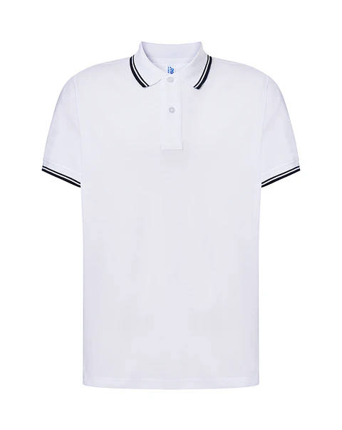 Regular Polo Man — White - Navy — Sem Personalização