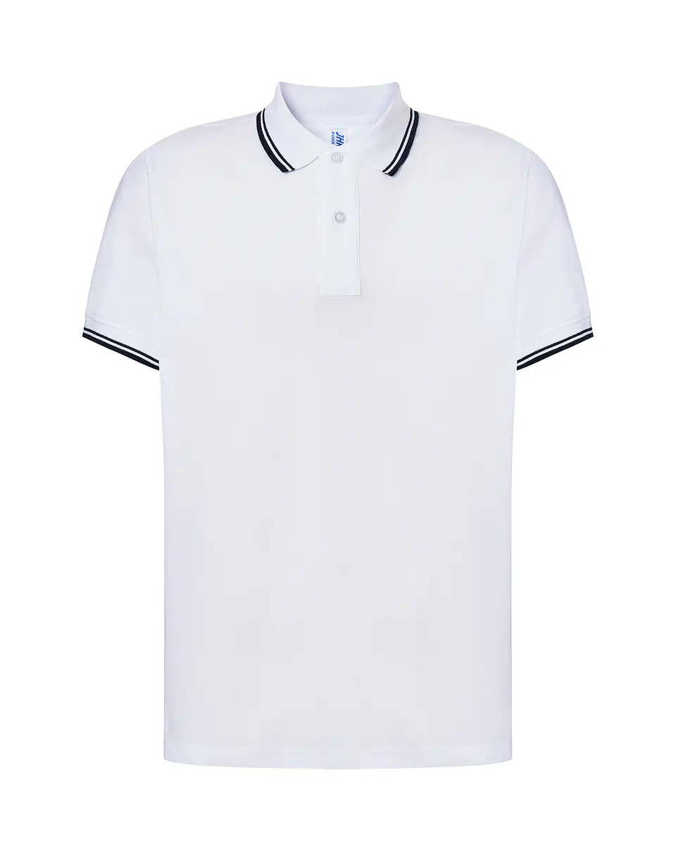 Regular Polo Man — White - Navy — Sem Personalização 1