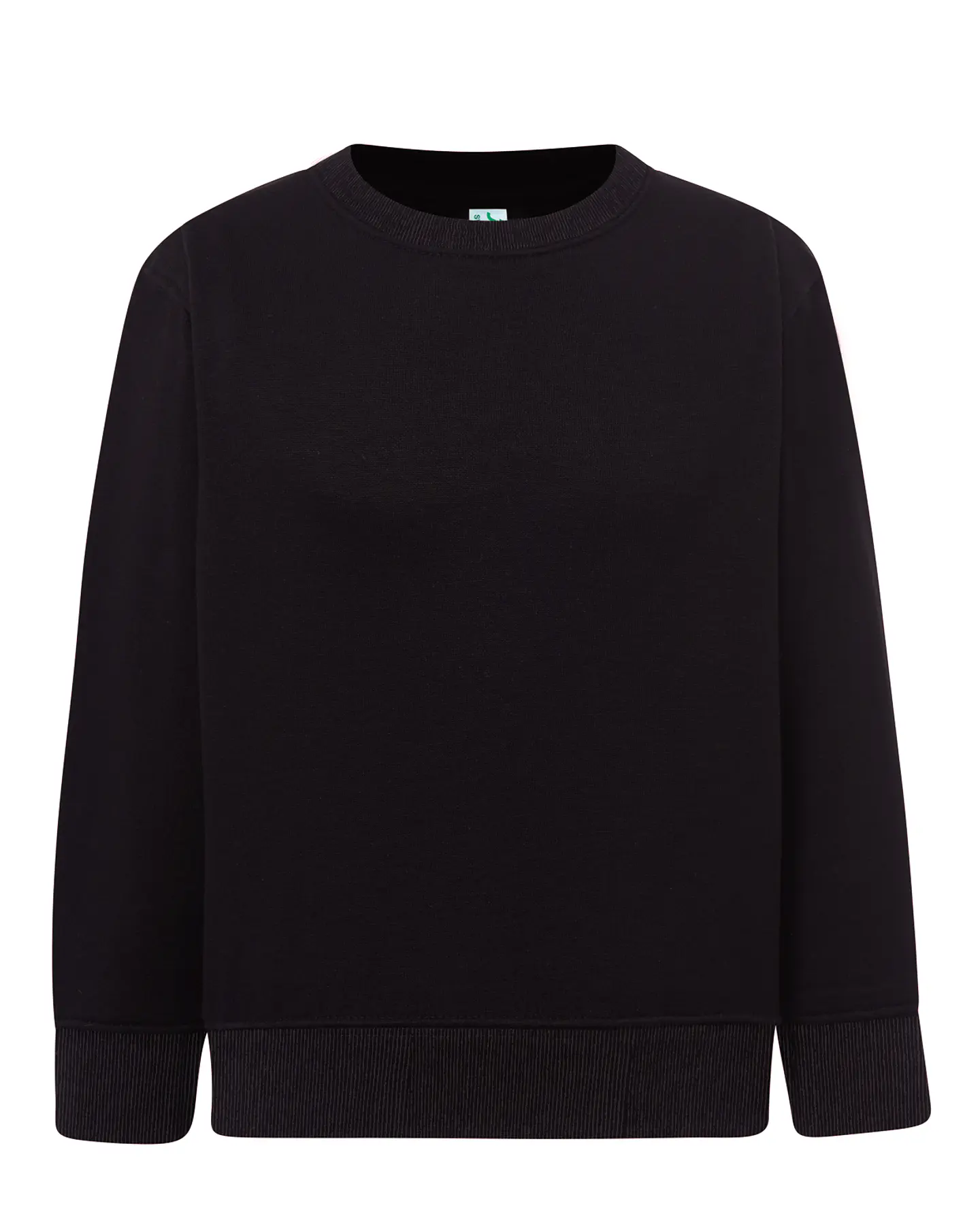 Crew Neck Sweatshirt Kid — Black — Sem Personalização 1