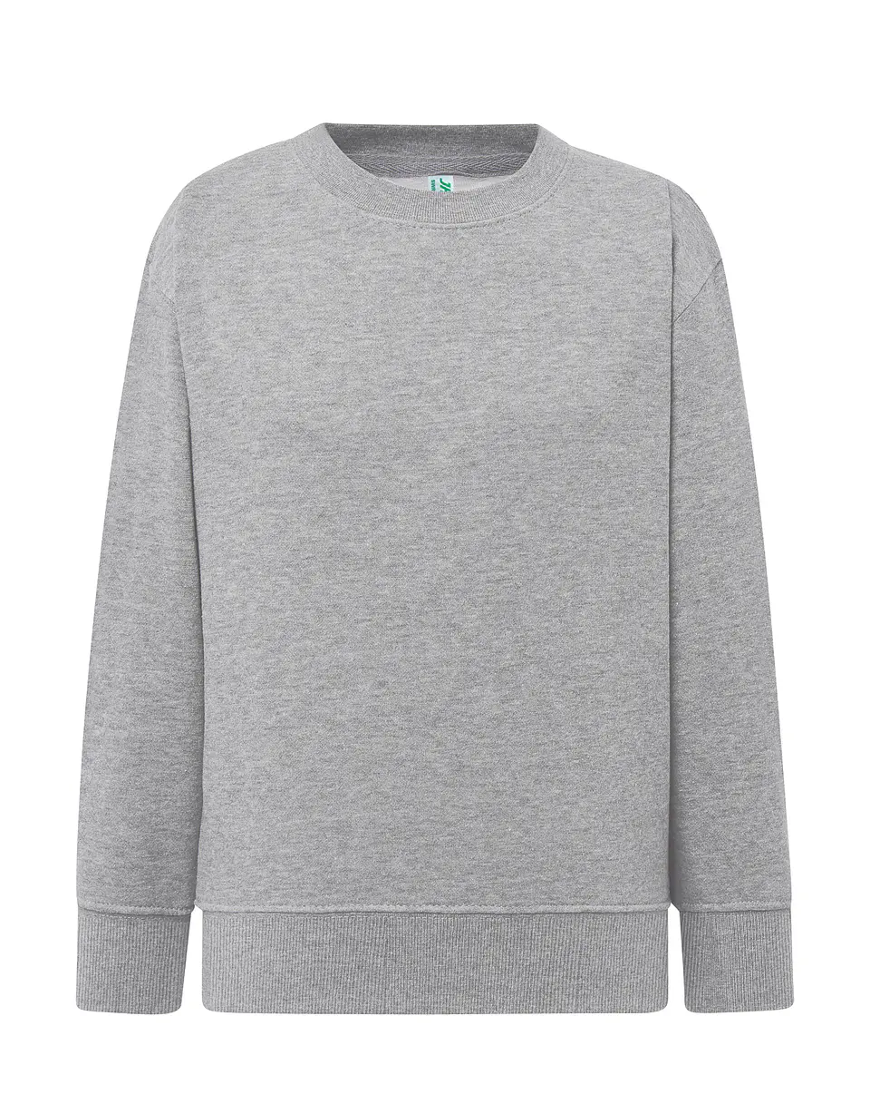 Crew Neck Sweatshirt Kid — Grey Melange — Sem Personalização 1