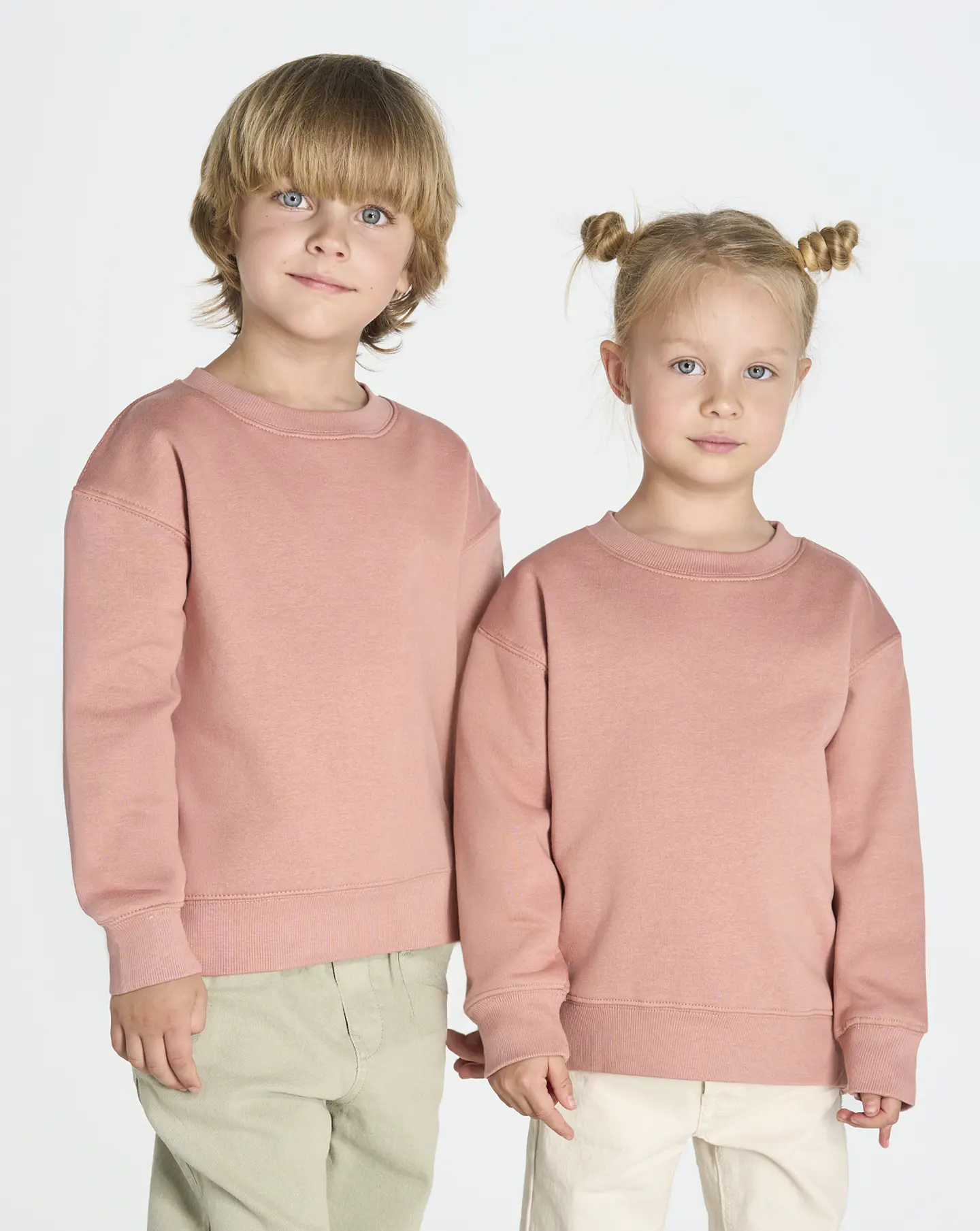 Crew Neck Sweatshirt Kid — Pink — Sem Personalização 2