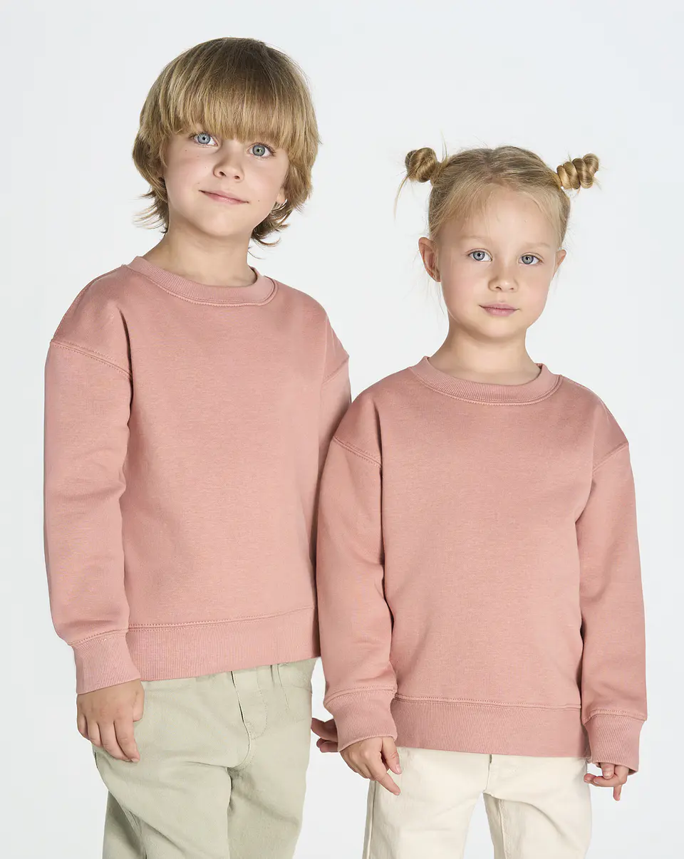 Crew Neck Sweatshirt Kid — Pink — Sem Personalização 2