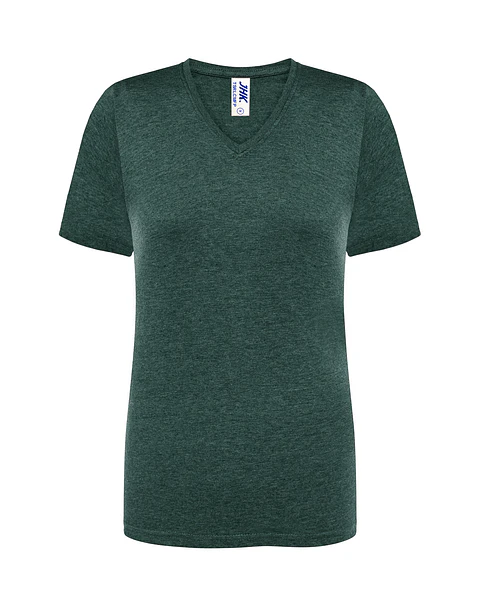 Lady Regular Comfort V-Neck — Bottle Green Heather — Sem Personalização