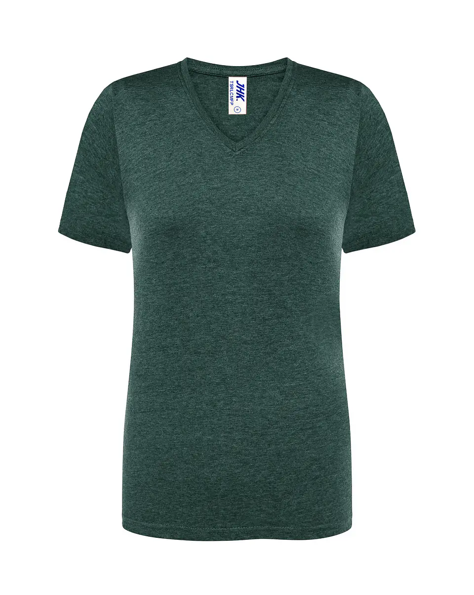 Lady Regular Comfort V-Neck — Bottle Green Heather — Sem Personalização 1