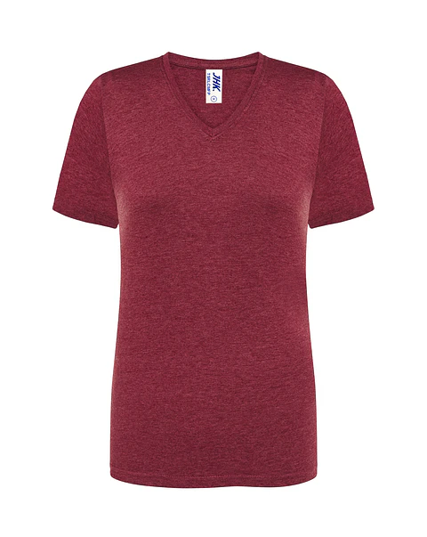 Lady Regular Comfort V-Neck — Burgundy Heather — Sem Personalização