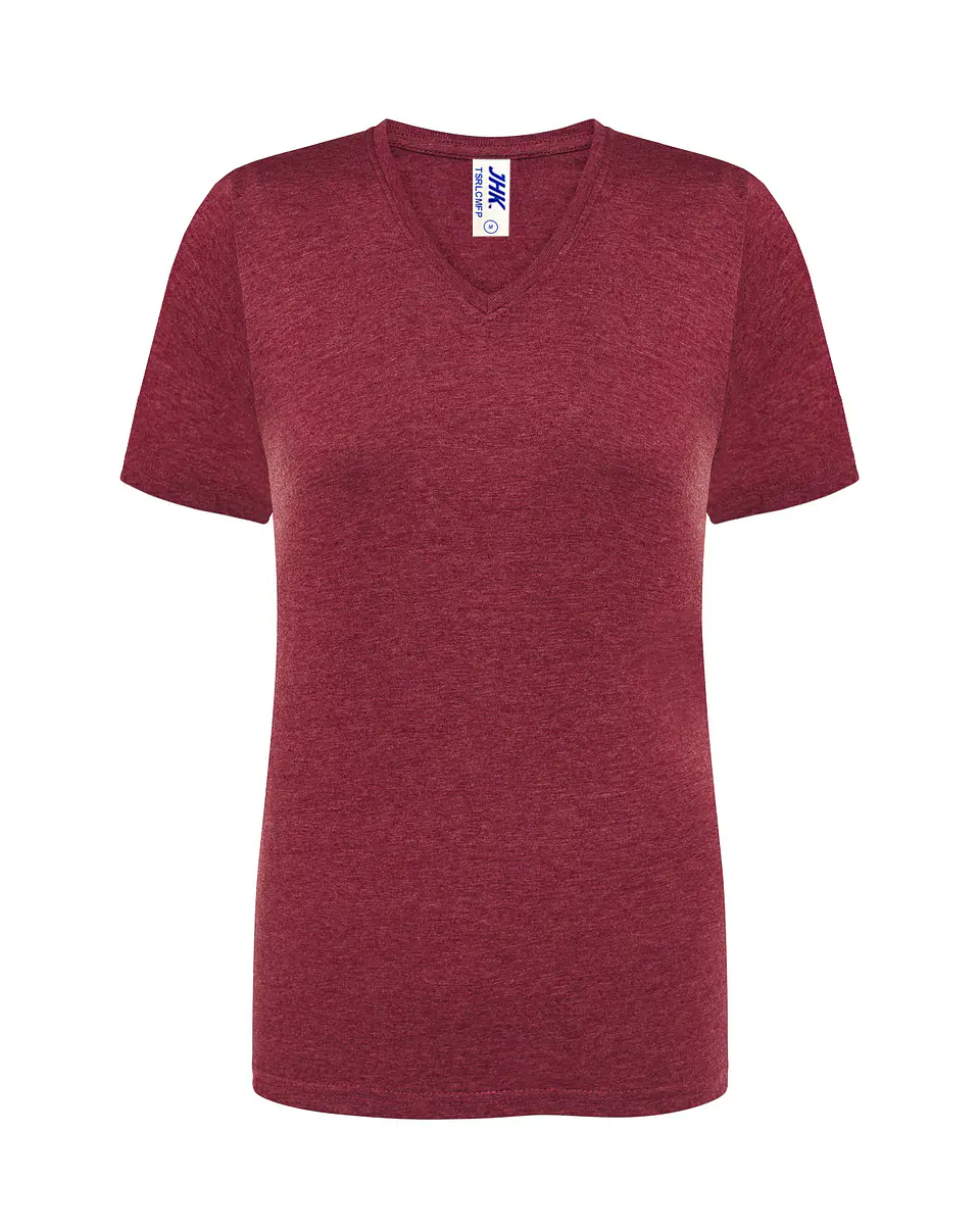 Lady Regular Comfort V-Neck — Burgundy Heather — Sem Personalização 1