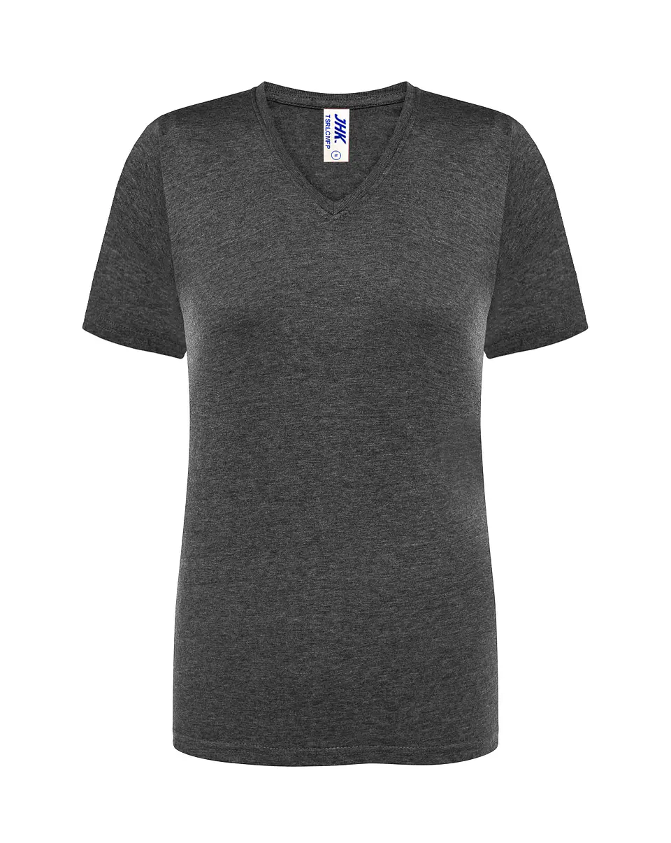 Lady Regular Comfort V-Neck — Charcoal Heather — Sem Personalização 1