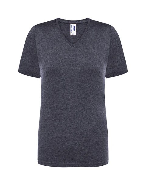 Lady Regular Comfort V-Neck — Denim Heather — Sem Personalização