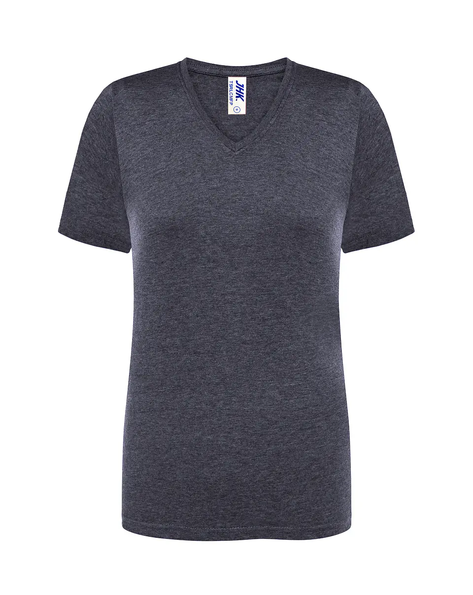 Lady Regular Comfort V-Neck — Denim Heather — Sem Personalização 1