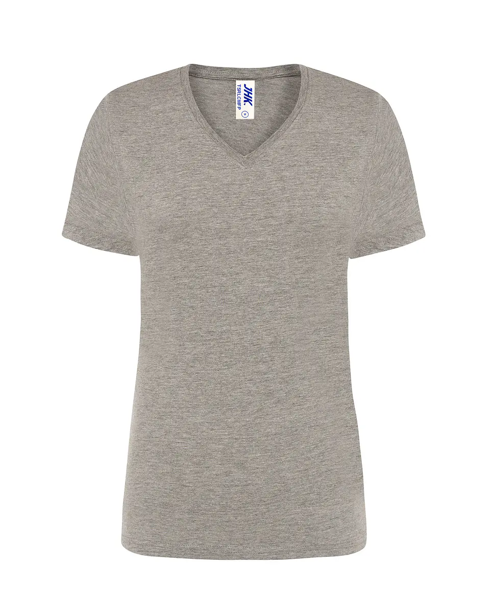 Lady Regular Comfort V-Neck — Grey Melange — Sem Personalização 1