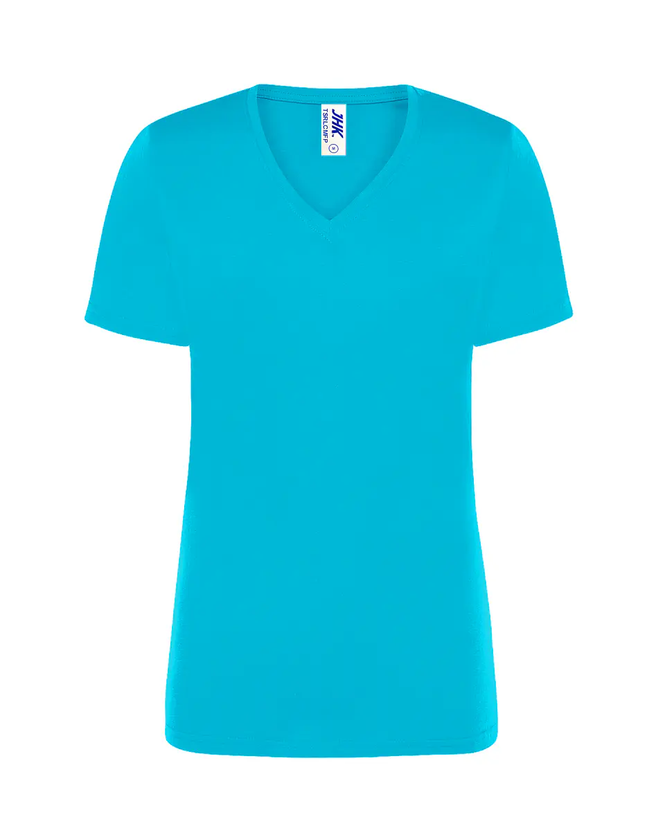 Lady Regular Comfort V-Neck — Turquoise — Sem Personalização 1