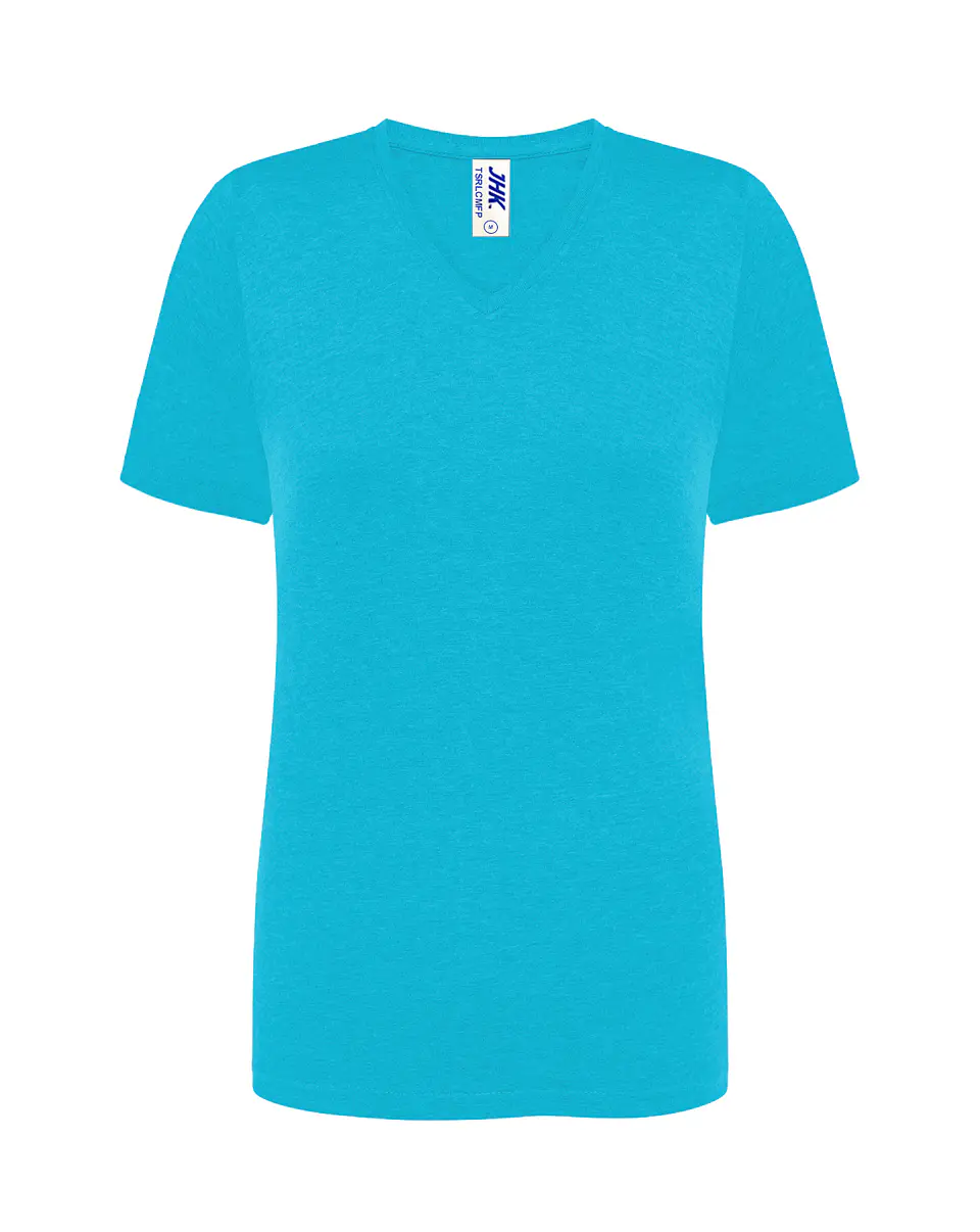 Lady Regular Comfort V-Neck — Turquoise Heather — Sem Personalização 1