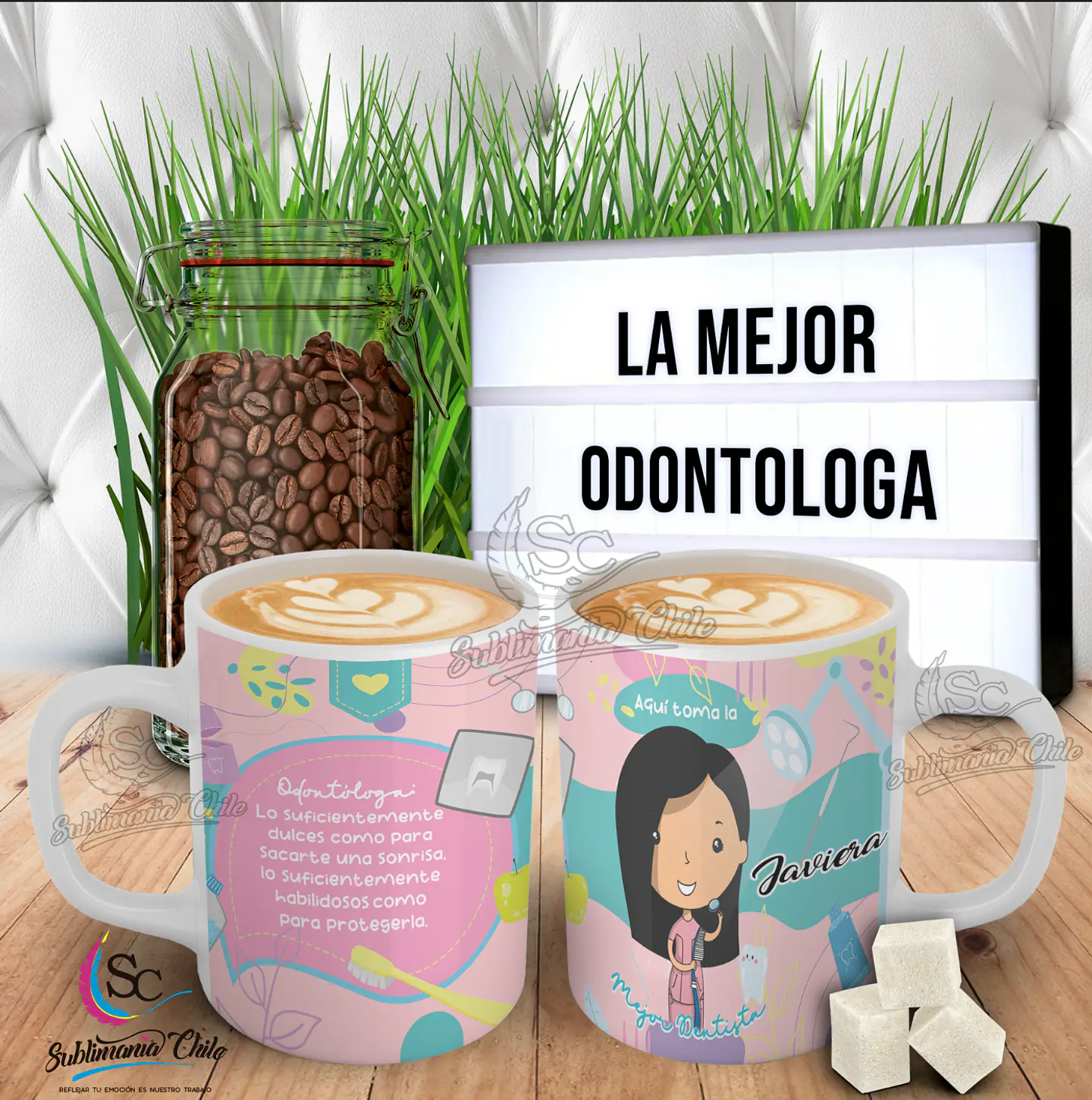 Tazón Odontologa Pelo Liso Negro. 1