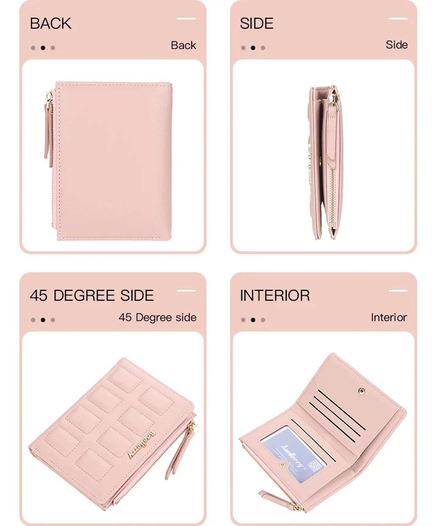 Billetera mujer con monedero y  cierre  4