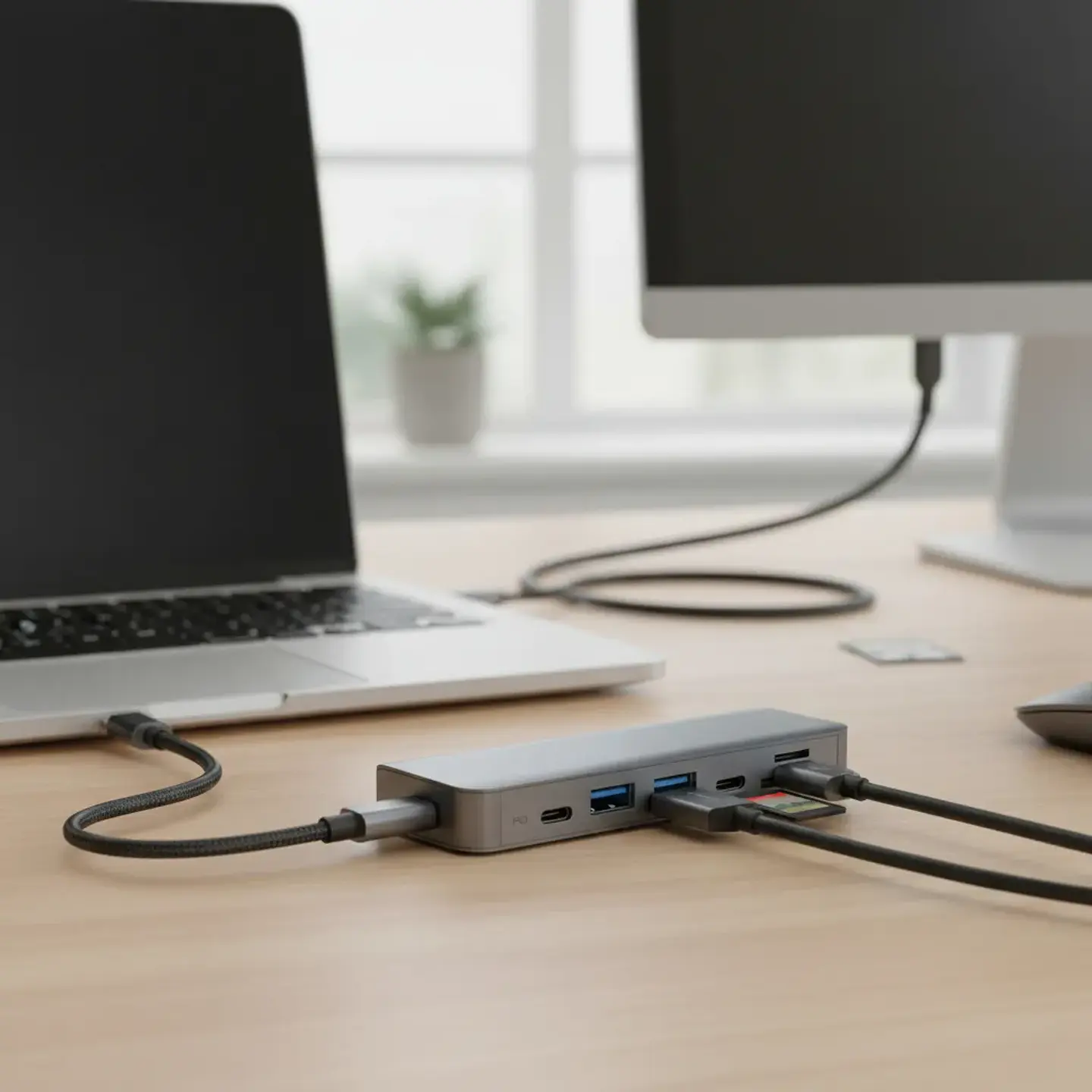 Hub Adaptador Usb Tipo C 7 En 1 Para Mac Macbook Windows 2