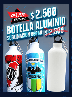 Botella de aluminio sublimable 600ml 