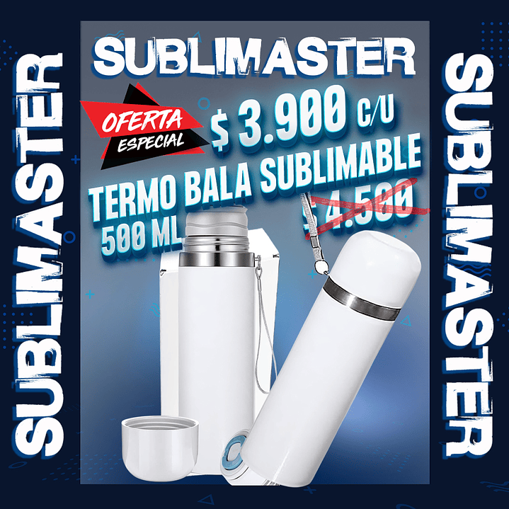 Termo tipo bala sublimable 500 ml 1