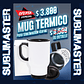 Mug térmico de acero inoxidable blanco con tapa para sublimación 450 ml - Miniatura 1