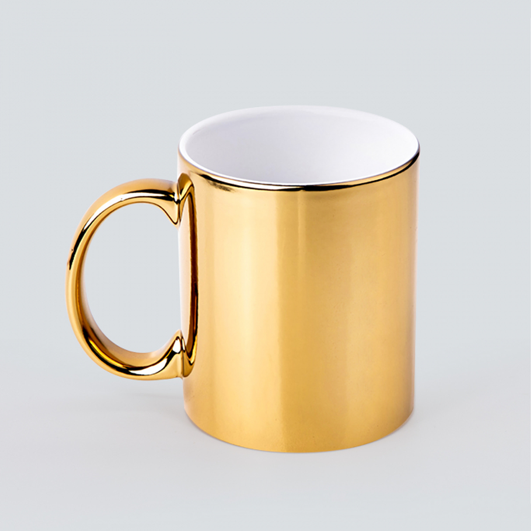 Tazon metalizado plateado y dorado 11oz Premium Bright 3