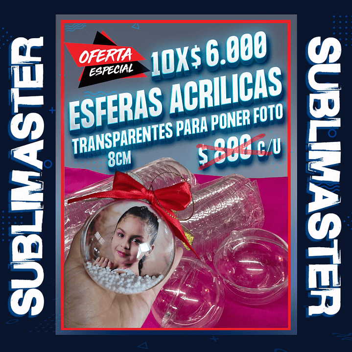 Esferas acrilicas transparentes 8cm oferta por mayor de 10  1