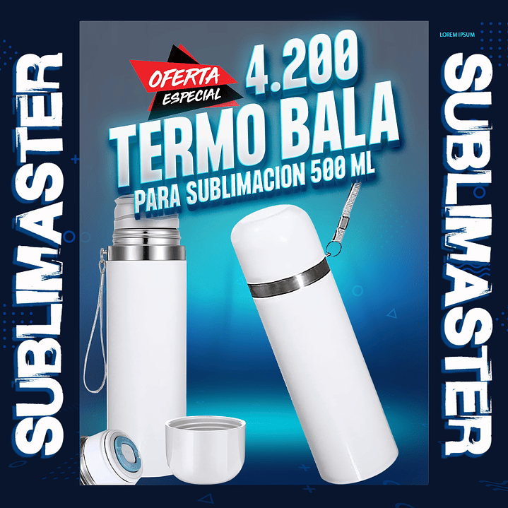 Termo tipo bala sublimable 500 ml 1