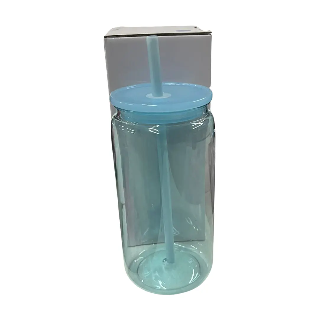 Vaso acrilico de colores con tapa y bombilla para poner dtf uv o vinilo decorativo 16oz 450 ml 5