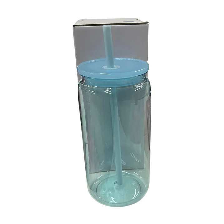 Vaso acrilico de colores con tapa y bombilla para poner dtf uv o vinilo decorativo 16oz 450 ml 5