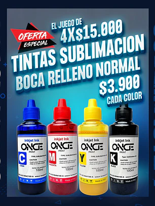 Tintas de sublimacion calidad premium 100ml